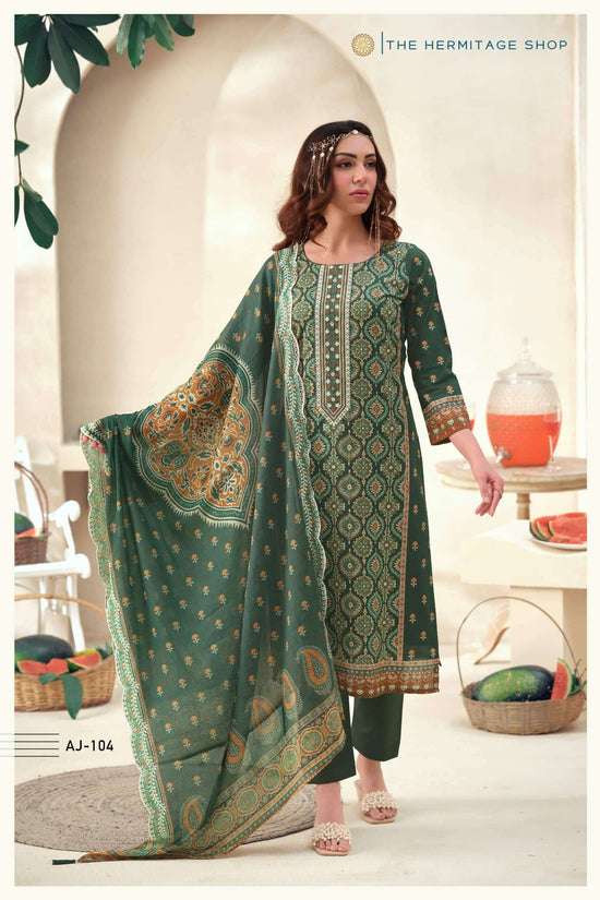 The Hermitage Ajrakh Vol 1 Lawn Cotton Dress Material