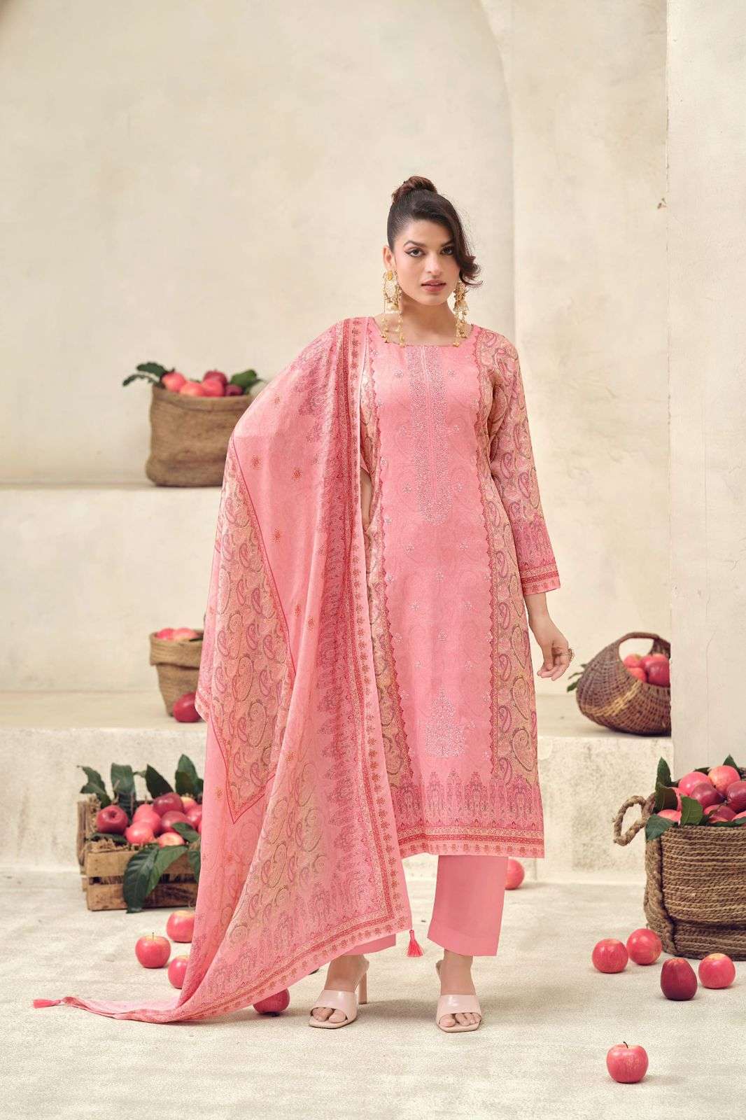 The Hermitage Shop Aaranya Vol 5 Giza Cotton Satin Pakistani Suit - Amrah Wholesale