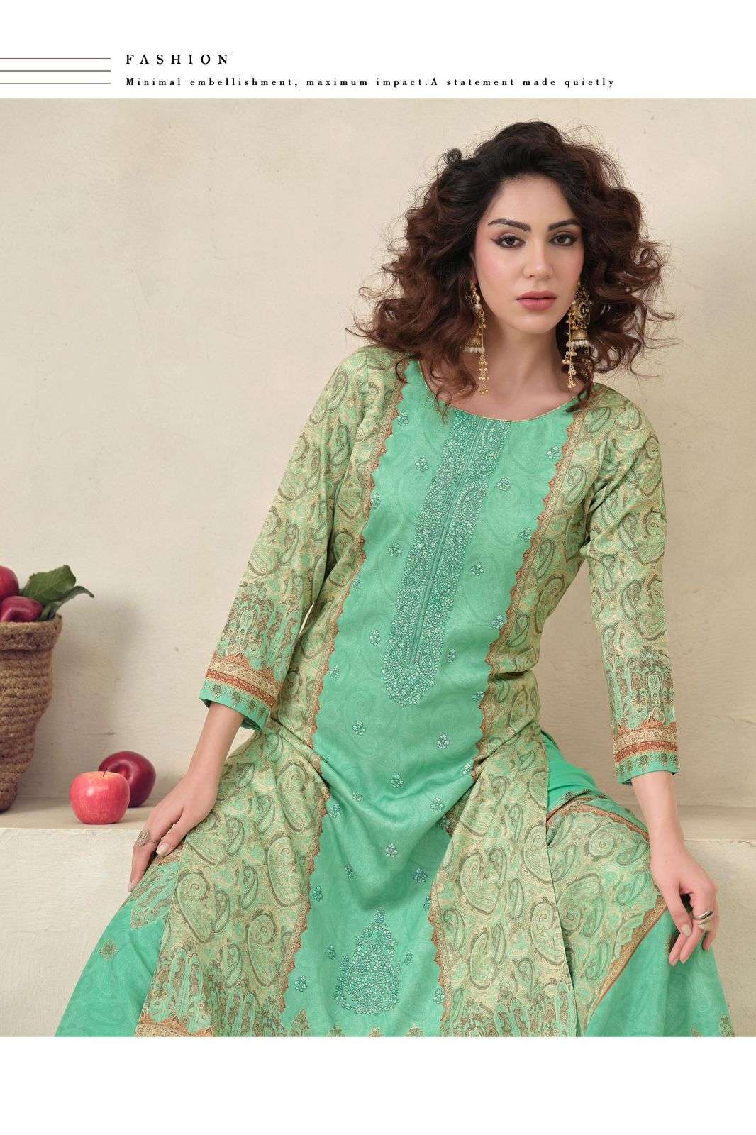 The Hermitage Shop Aaranya Vol 5 Giza Cotton Satin Pakistani Suit - Amrah Wholesale