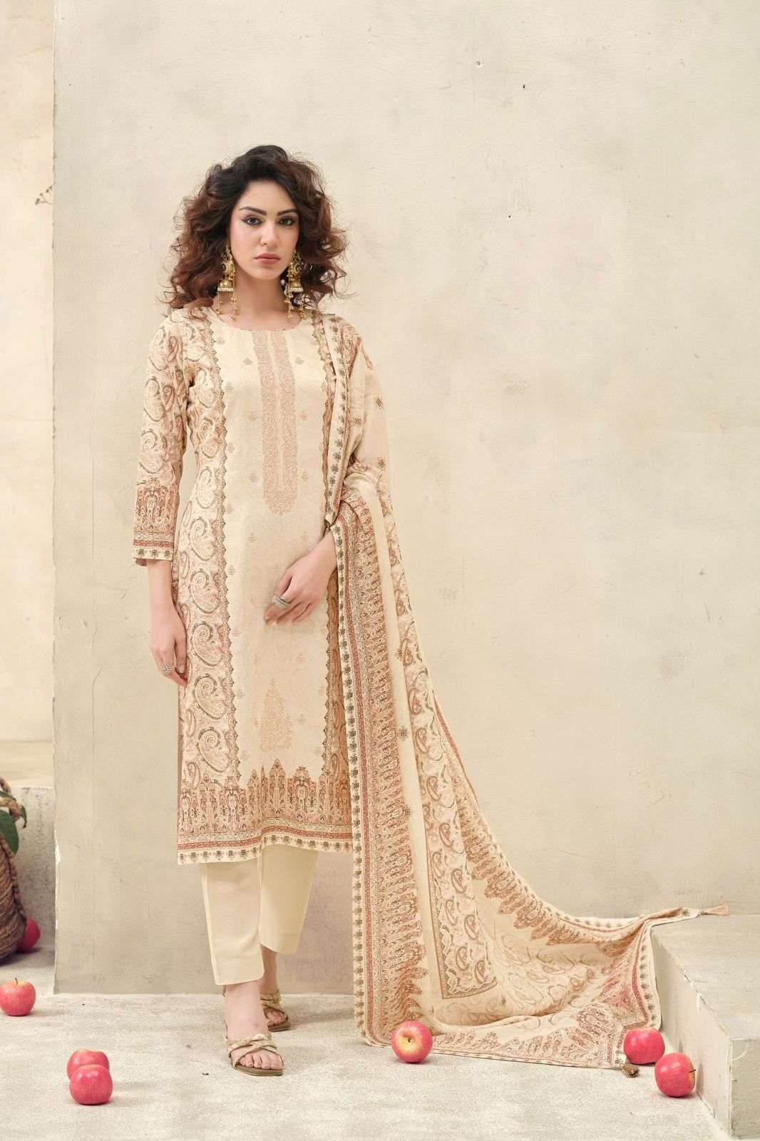 The Hermitage Shop Aaranya Vol 5 Giza Cotton Satin Pakistani Suit - Amrah Wholesale