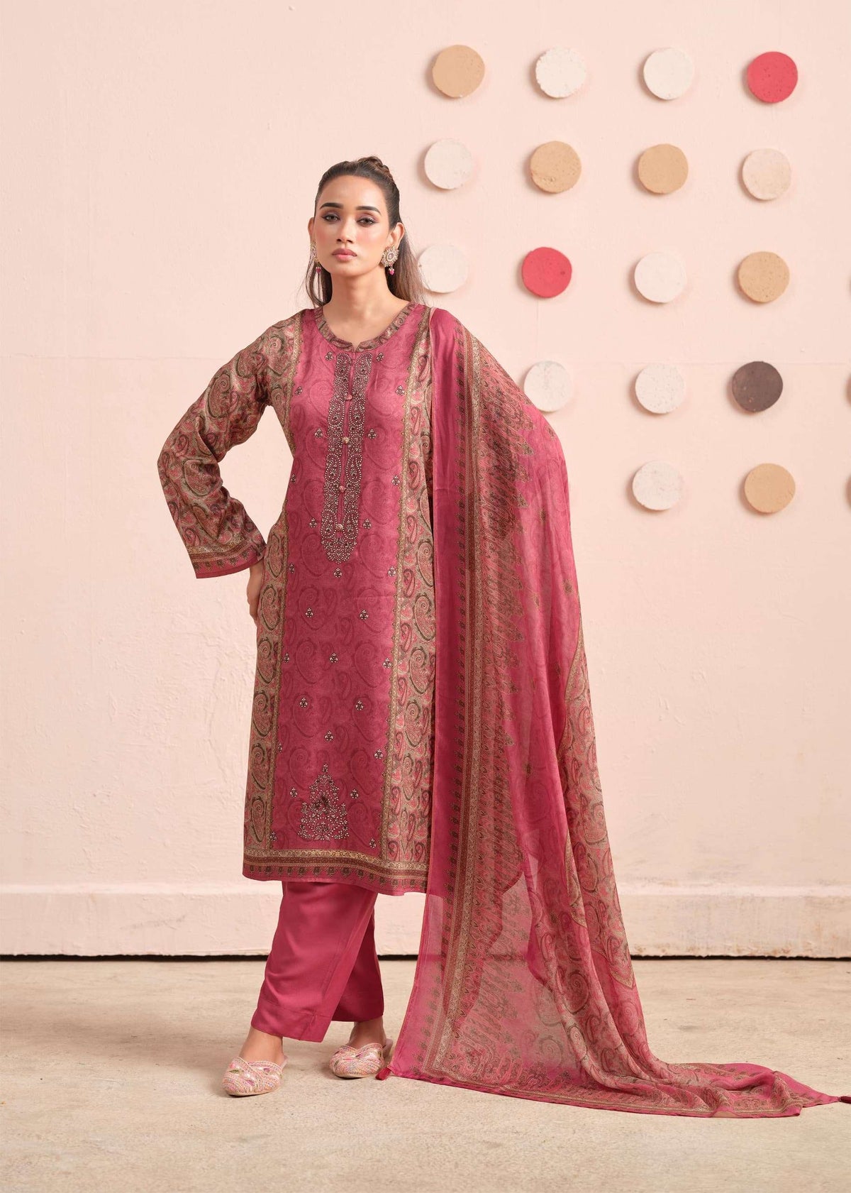 The Hermitage Shop Aaranya Vol 6 Giza Satin Dress Material