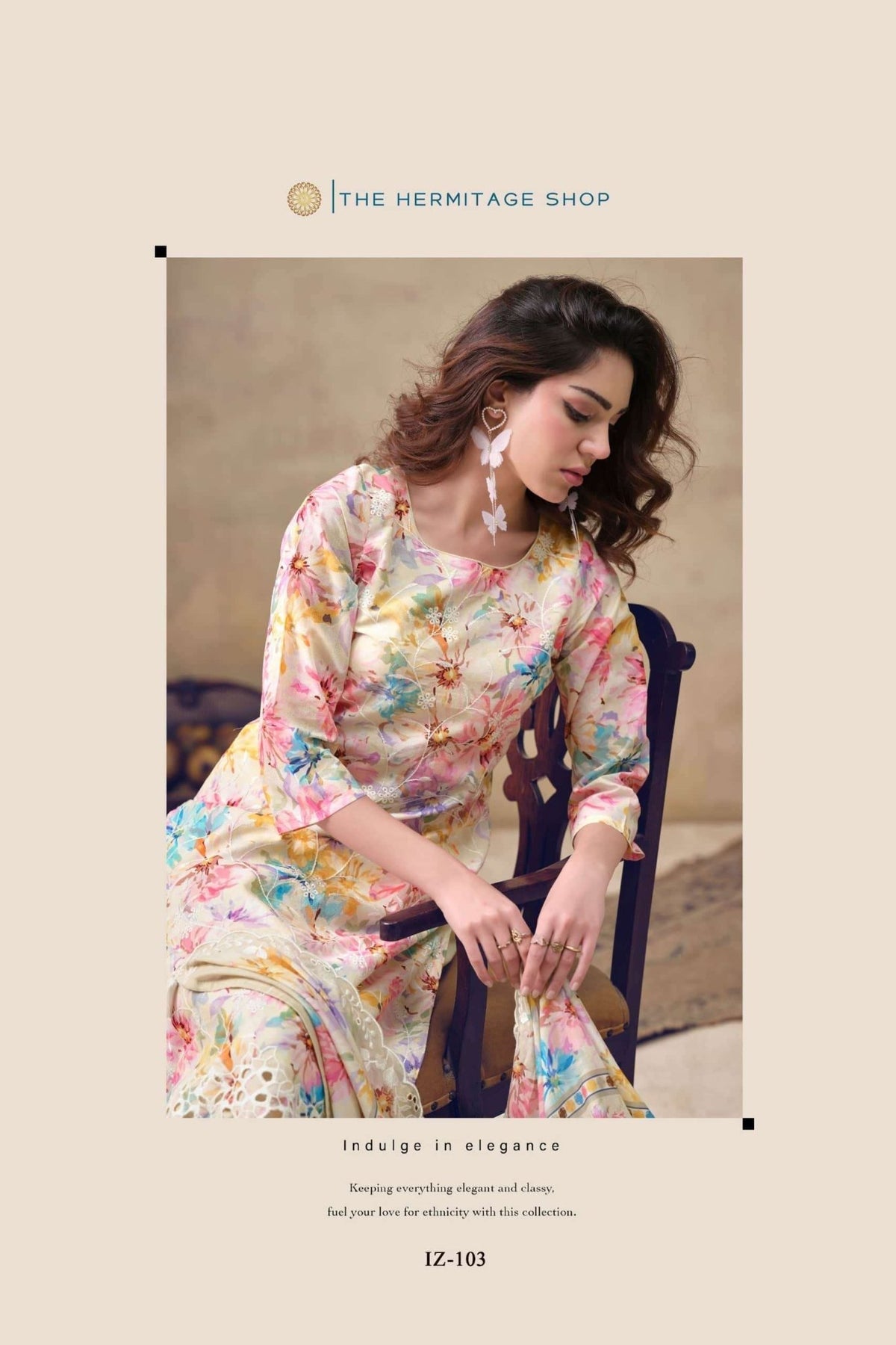 The Hermitage Shop Iznik Cotton Chikankari Dress Material - Amrah Wholesale
