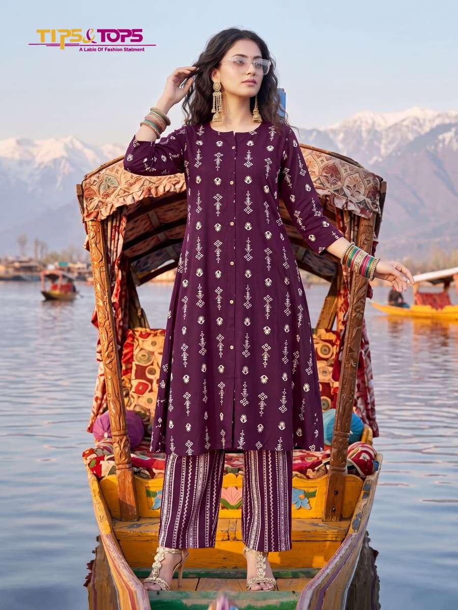 Tips & Tops Mannat Heavy Rayon Printed Kurti Pant Set