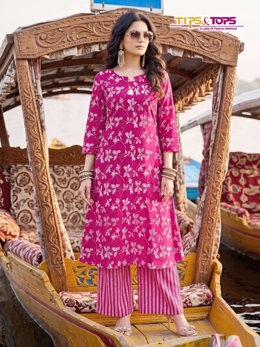 Tips & Tops Mannat Heavy Rayon Printed Kurti Pant Set