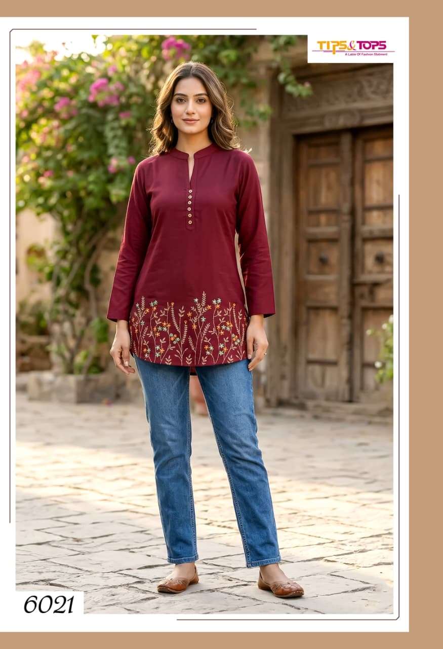 Tips And Tops Polo Heavy Rayon Kurti - Amrah Wholesale