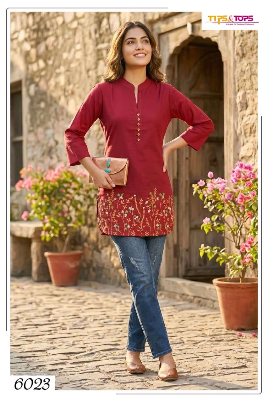 Tips And Tops Polo Heavy Rayon Kurti - Amrah Wholesale