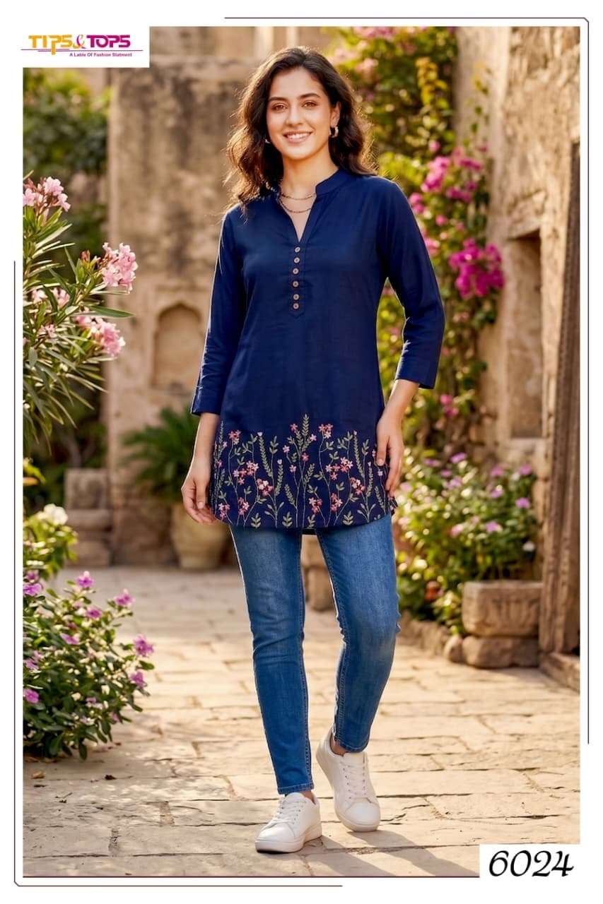 Tips And Tops Polo Heavy Rayon Kurti - Amrah Wholesale