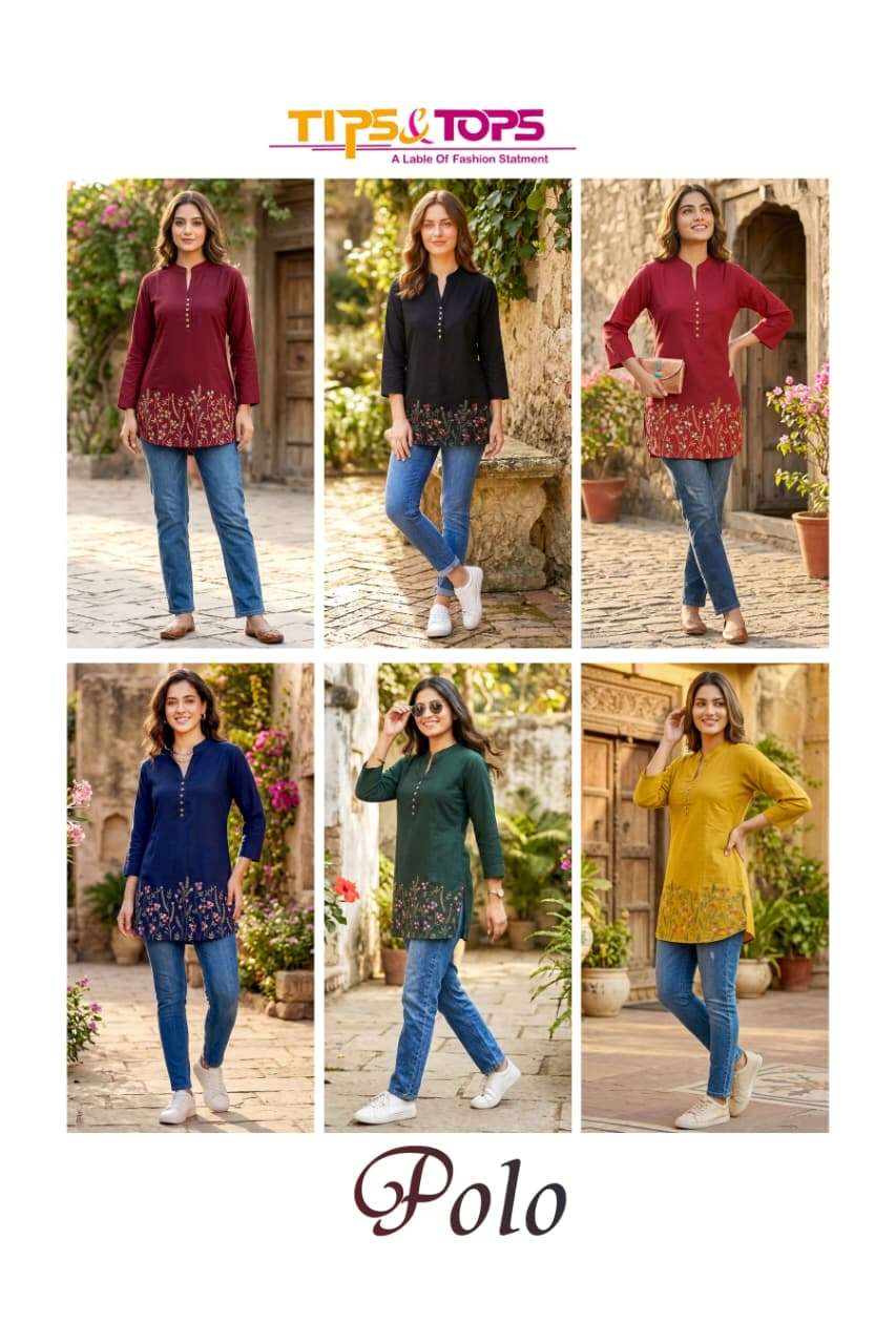 Tips And Tops Polo Heavy Rayon Kurti - Amrah Wholesale