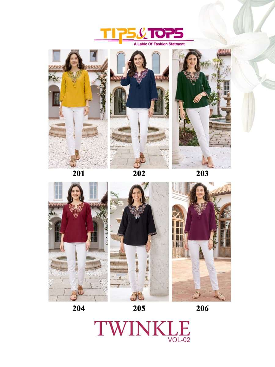 Tips And Tops Twinkle Vol-2 Rayon Printed Stitched Kurti - Amrah Wholesale