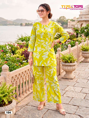 Tips & Tops Cotton Beauty Printed Cotton Co Ord Set - Amrah Wholesale