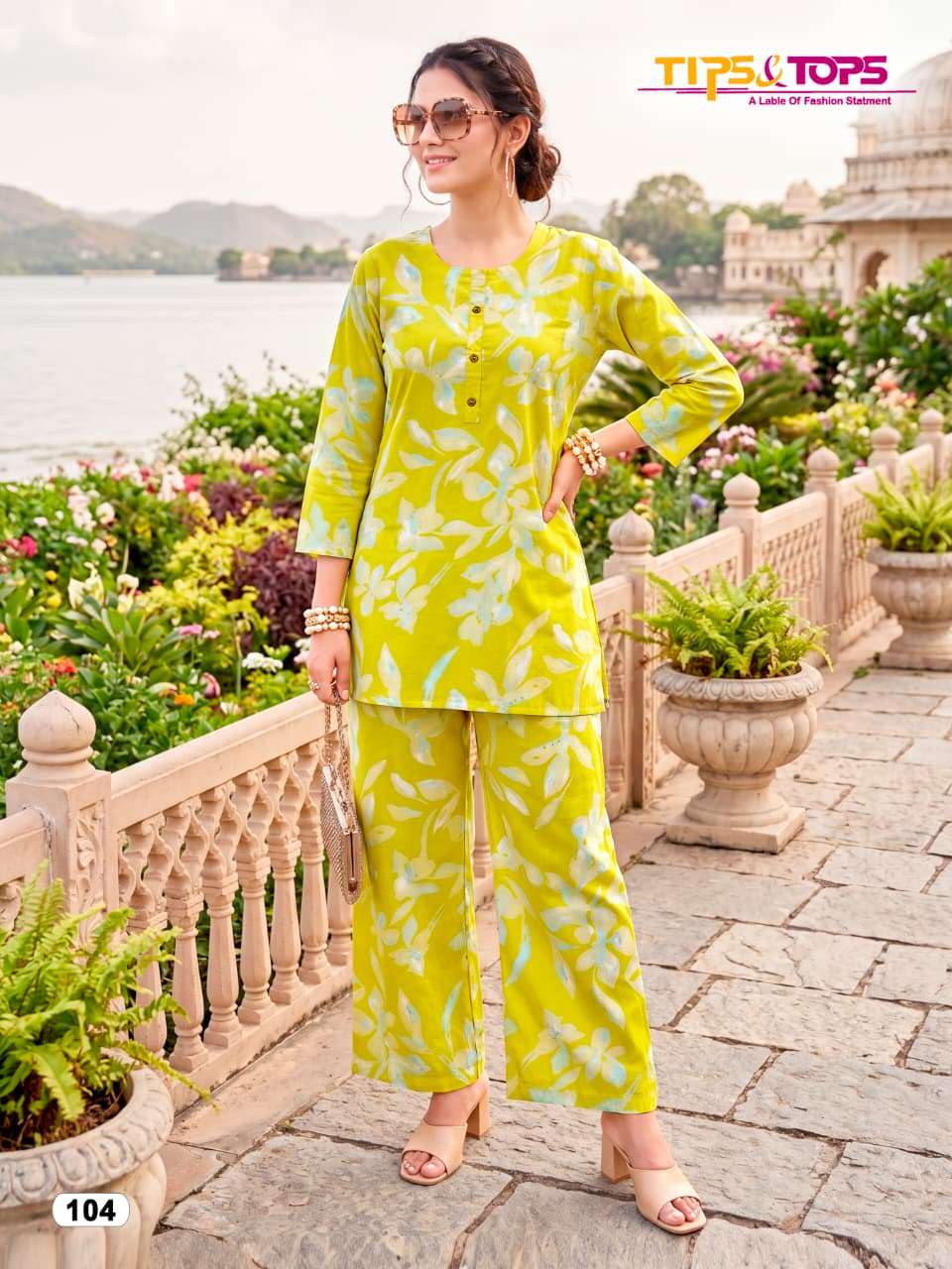 Tips & Tops Cotton Beauty Printed Cotton Co Ord Set - Amrah Wholesale