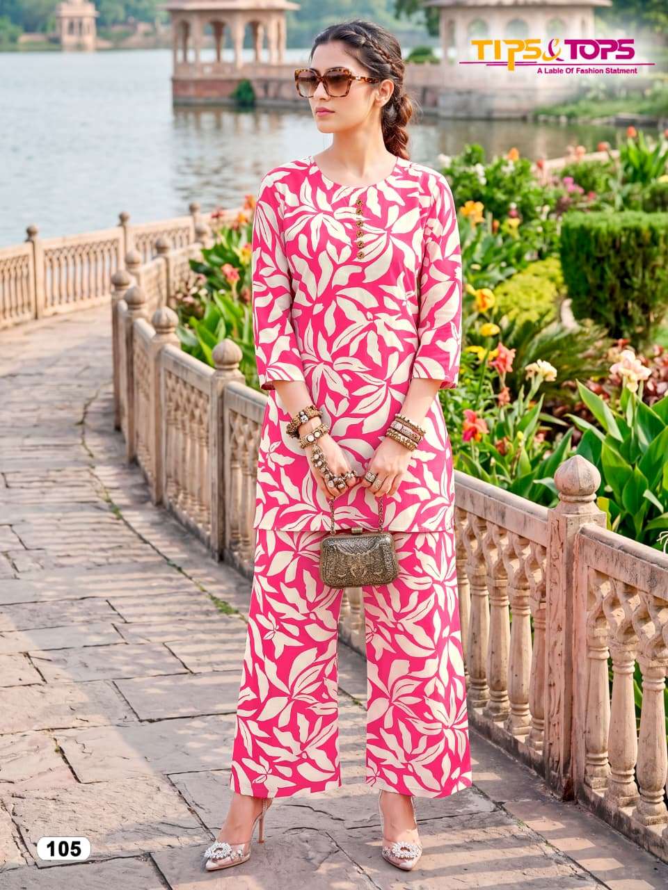 Tips & Tops Cotton Beauty Printed Cotton Co Ord Set - Amrah Wholesale