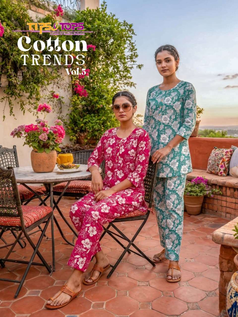 Tips & Tops Cotton Trends Vol 5 Cotton Co Ord Set - Amrah Wholesale