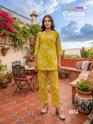Tips & Tops Cotton Trends Vol 5 Cotton Co Ord Set - Amrah Wholesale