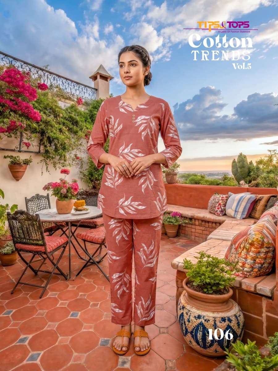 Tips & Tops Cotton Trends Vol 5 Cotton Co Ord Set - Amrah Wholesale