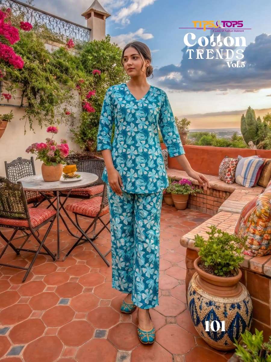 Tips & Tops Cotton Trends Vol 5 Cotton Co Ord Set - Amrah Wholesale