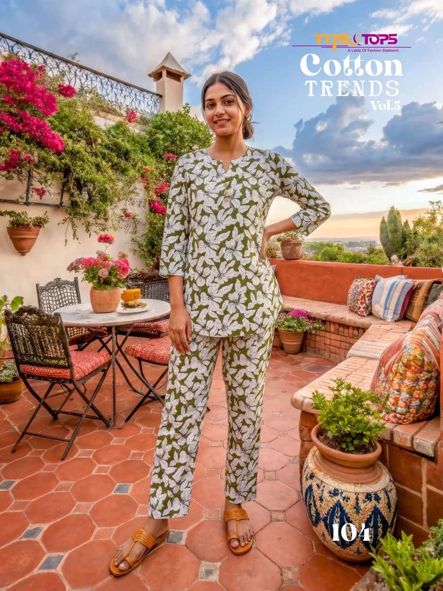 Tips & Tops Cotton Trends Vol 5 Cotton Co Ord Set - Amrah Wholesale