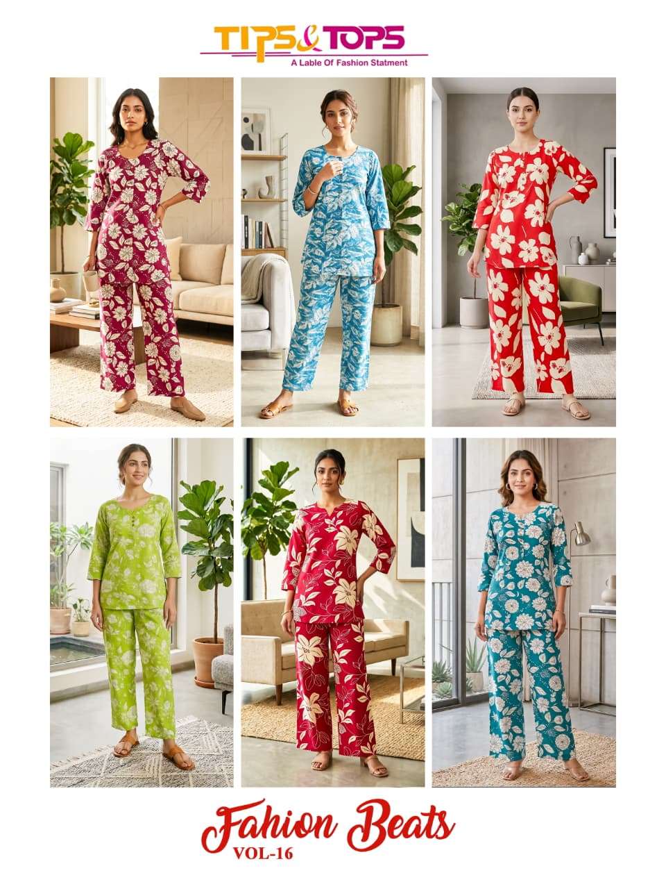 Tips & Tops Fashion Beats Vol 16 Printed Rayon Co Ord Set - Amrah Wholesale