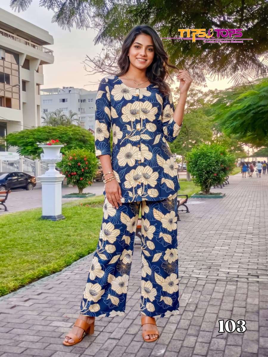 Tips & Tops Fashion Beats Vol 17 Rayon Printed Co-Ord Set - Amrah Wholesale