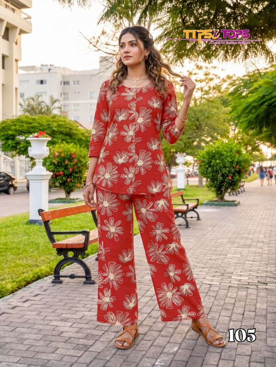 Tips & Tops Fashion Beats Vol 17 Rayon Printed Co-Ord Set - Amrah Wholesale