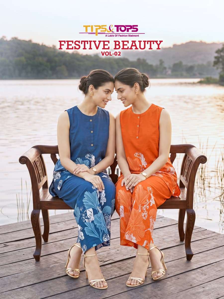 Tips & Tops Festive Beauty Vol 2 Rayon Printed Co-Ord Set