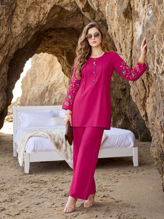 Tips & Tops Honey Vol 2 Rayon Embroidered Co Ord Set - Amrah Wholesale