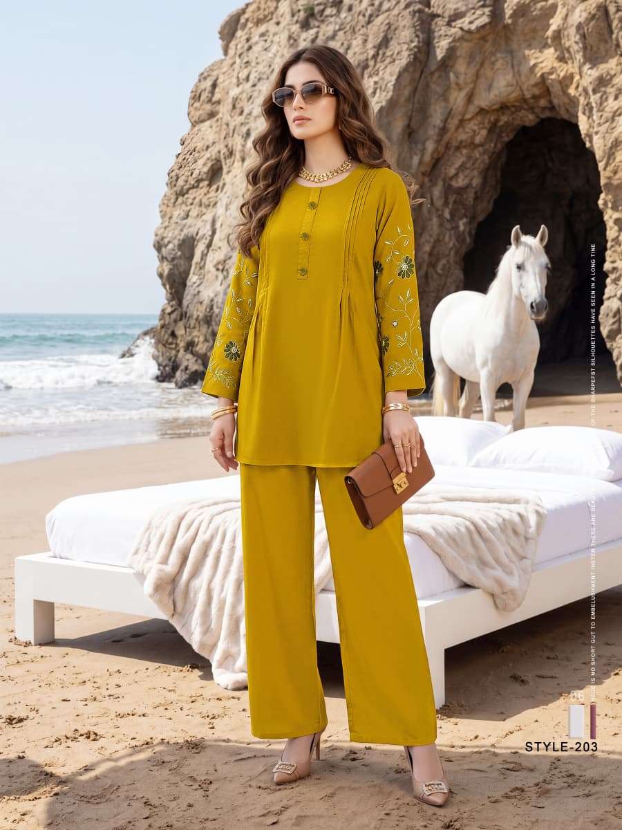 Tips & Tops Honey Vol 2 Rayon Embroidered Co Ord Set - Amrah Wholesale