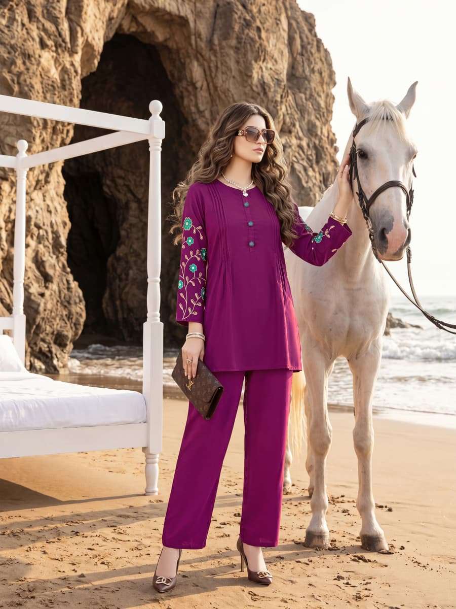 Tips & Tops Honey Vol 2 Rayon Embroidered Co Ord Set - Amrah Wholesale