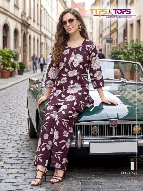 Tips & Tops Lifestyle Vol 4 Printed Rayon Co-Ord Set - Amrah Wholesale