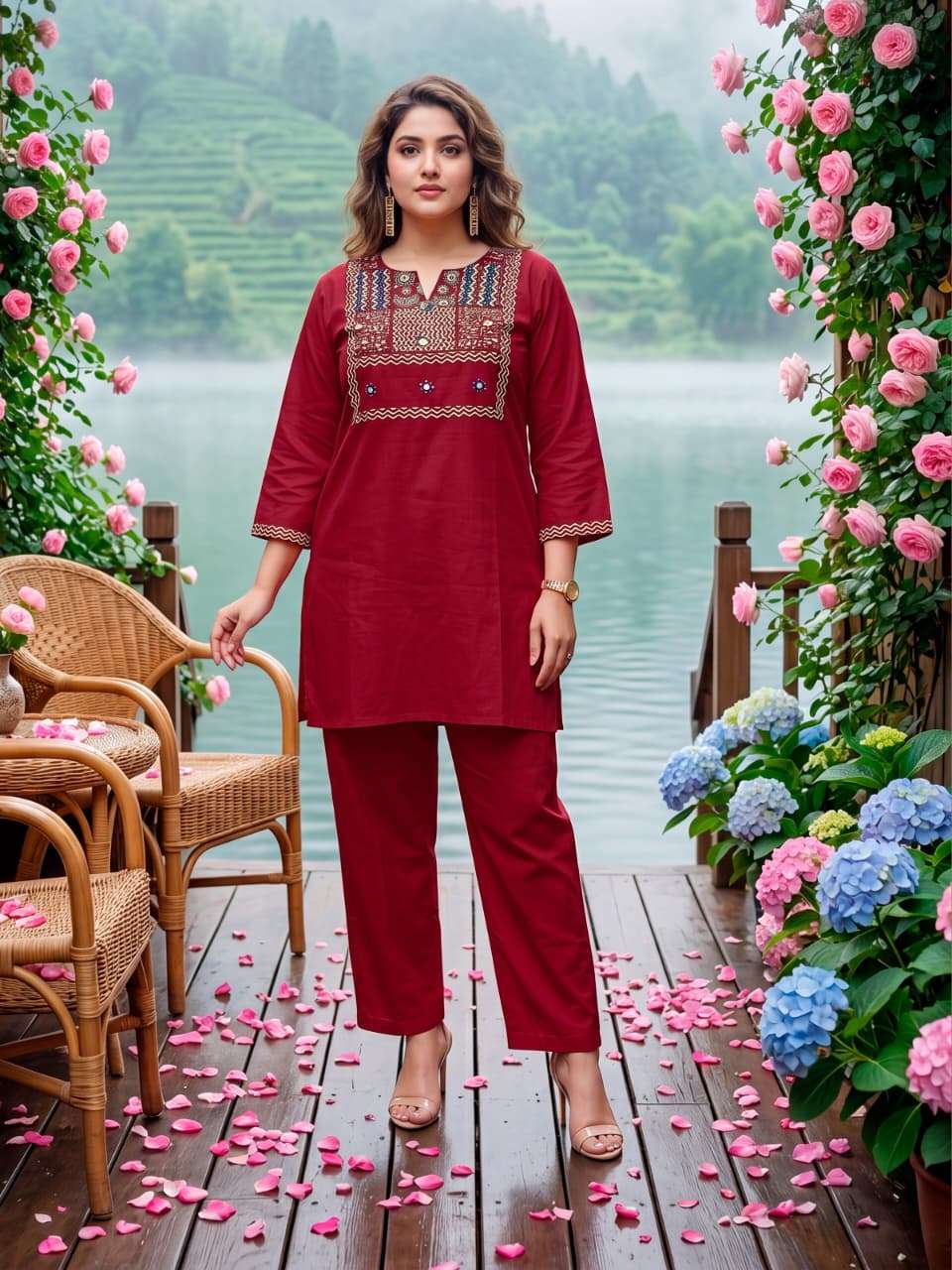 Tips & Tops Senorita Premium Dhabu Cotton Co-Ord Set - Amrah Wholesale