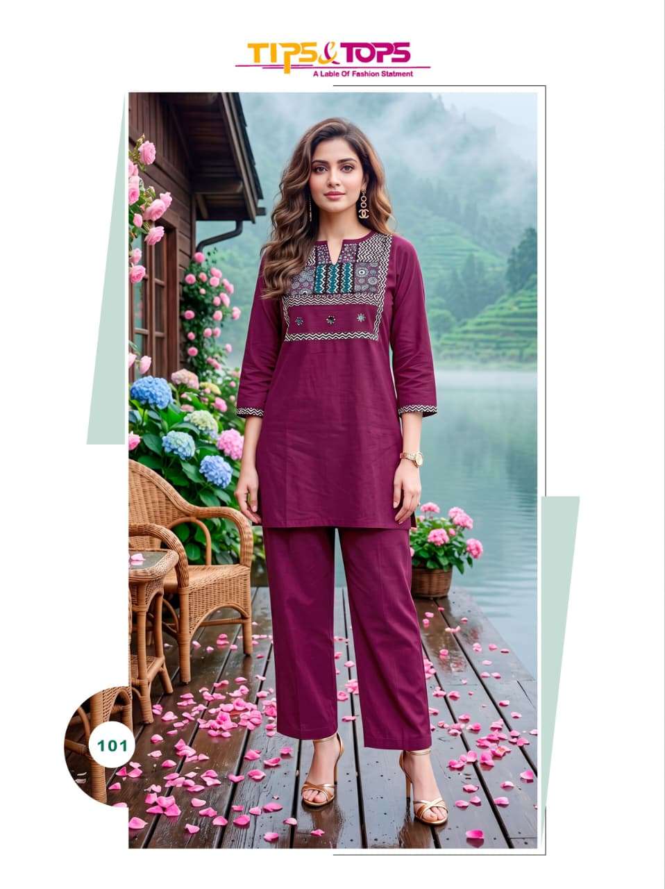 Tips & Tops Senorita Premium Dhabu Cotton Co-Ord Set - Amrah Wholesale