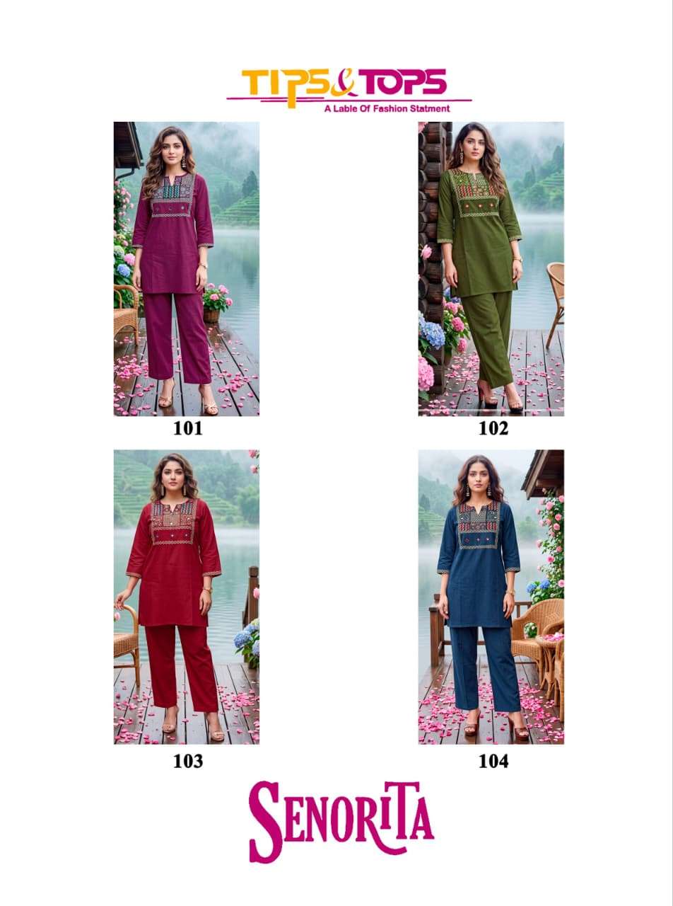 Tips & Tops Senorita Premium Dhabu Cotton Co-Ord Set - Amrah Wholesale