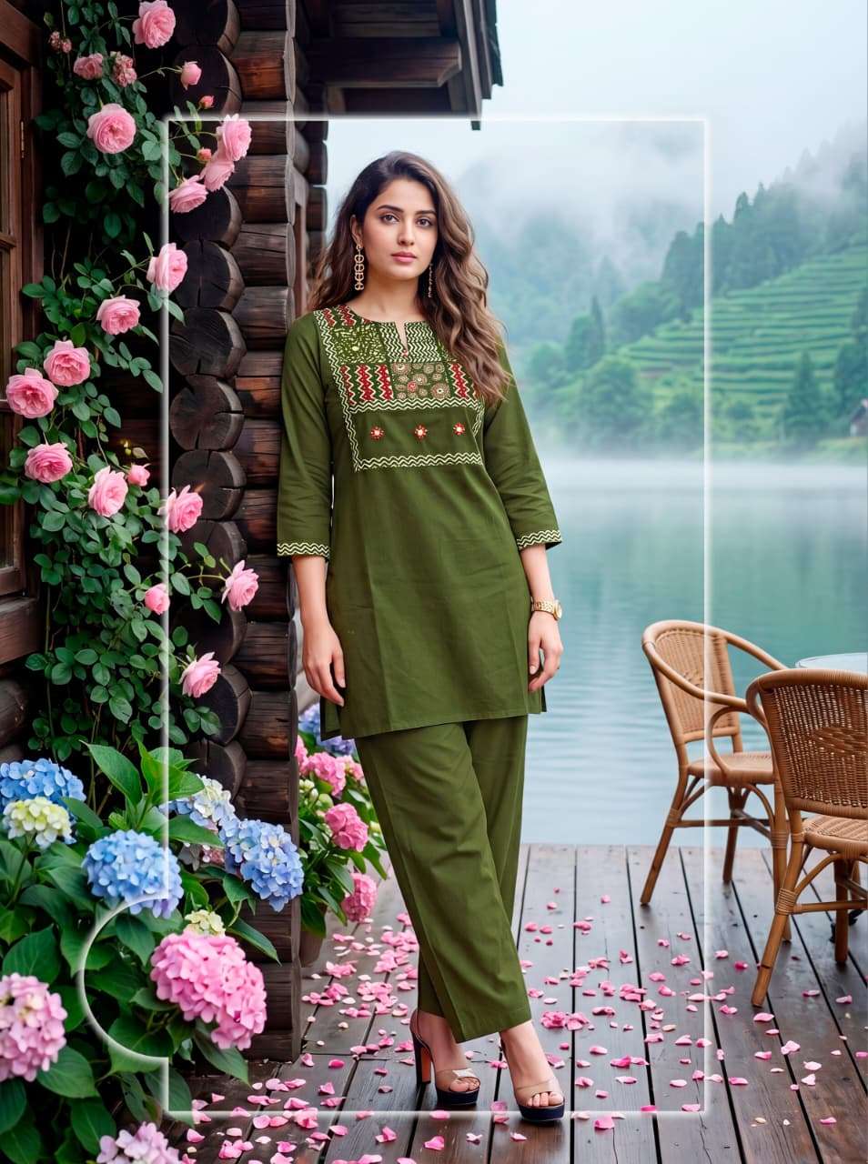 Tips & Tops Senorita Premium Dhabu Cotton Co-Ord Set - Amrah Wholesale