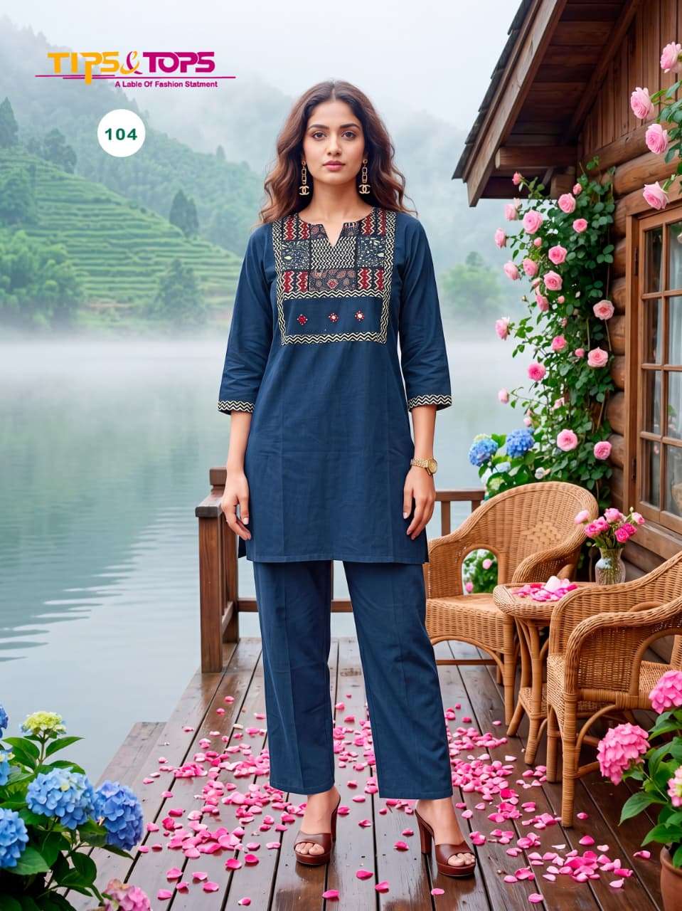 Tips & Tops Senorita Premium Dhabu Cotton Co-Ord Set - Amrah Wholesale