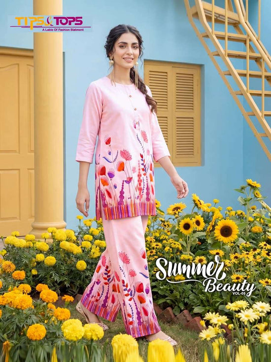 Tips & Tops Summer Beauty Vol 5 Rayon Printed Co - Ord Set - Amrah Wholesale