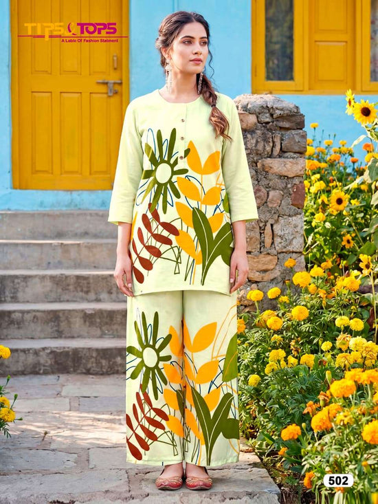 Tips & Tops Summer Beauty Vol 5 Rayon Printed Co - Ord Set - Amrah Wholesale