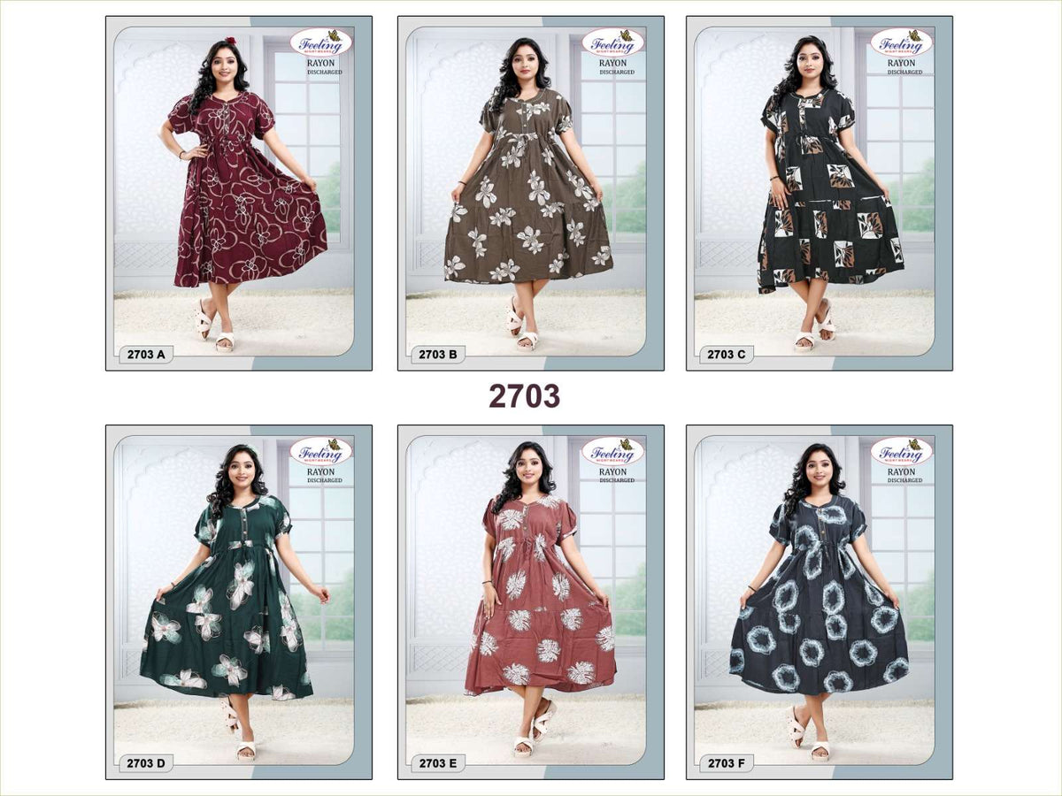 Trendy 2703 Rayon Printed Kurti