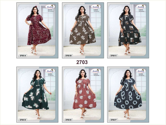 Trendy 2703 Rayon Printed Kurti
