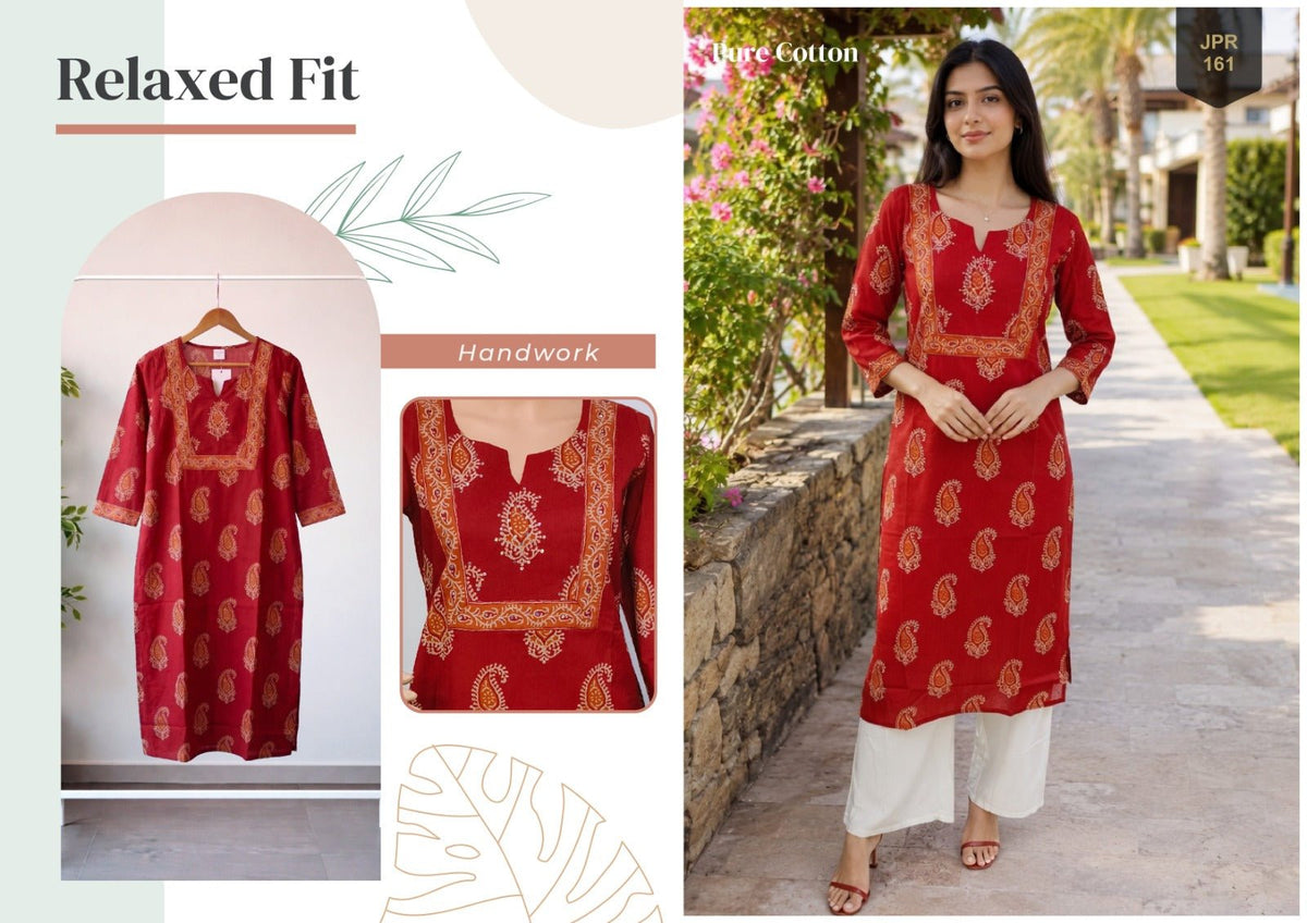 Trendy Khushi Cotton Jaipuri Printed Tops - Amrah Wholesale