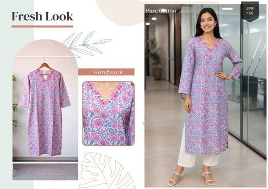 Trendy Khushi Cotton Jaipuri Printed Tops - Amrah Wholesale