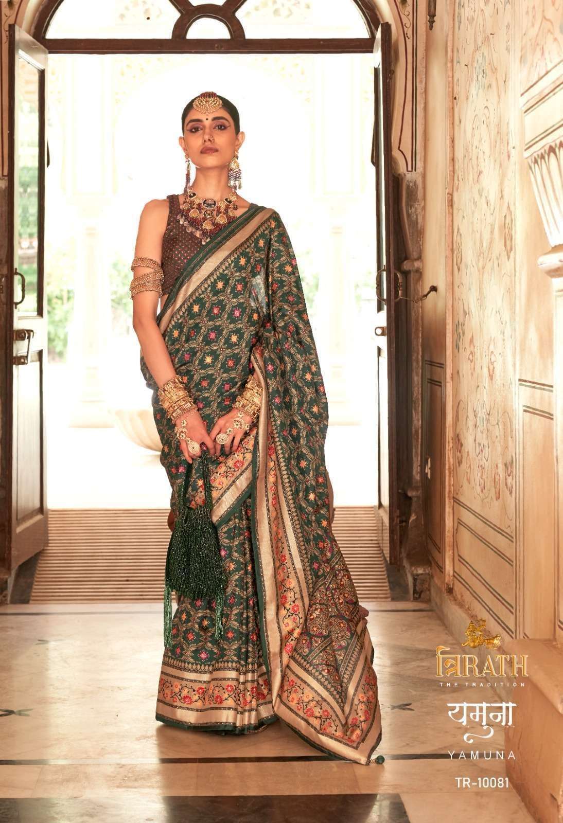 Trirath Yamuna Silk Printed Festive Patola Saree