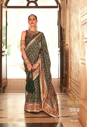 Trirath Yamuna Silk Printed Festive Patola Saree