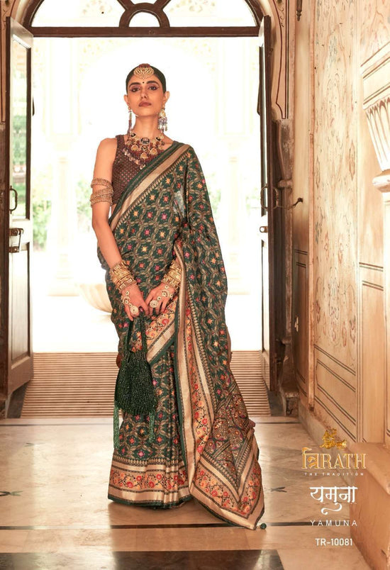 Trirath Yamuna Silk Printed Festive Patola Saree