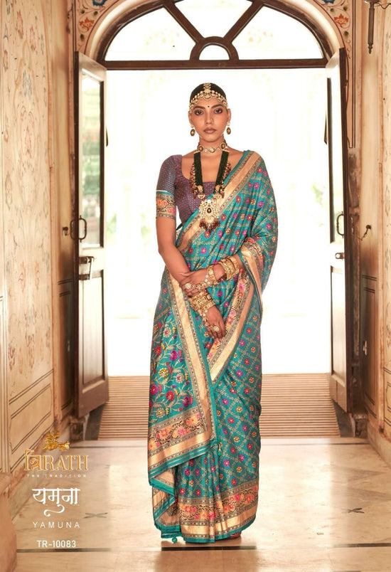 Trirath Yamuna Silk Printed Festive Patola Saree