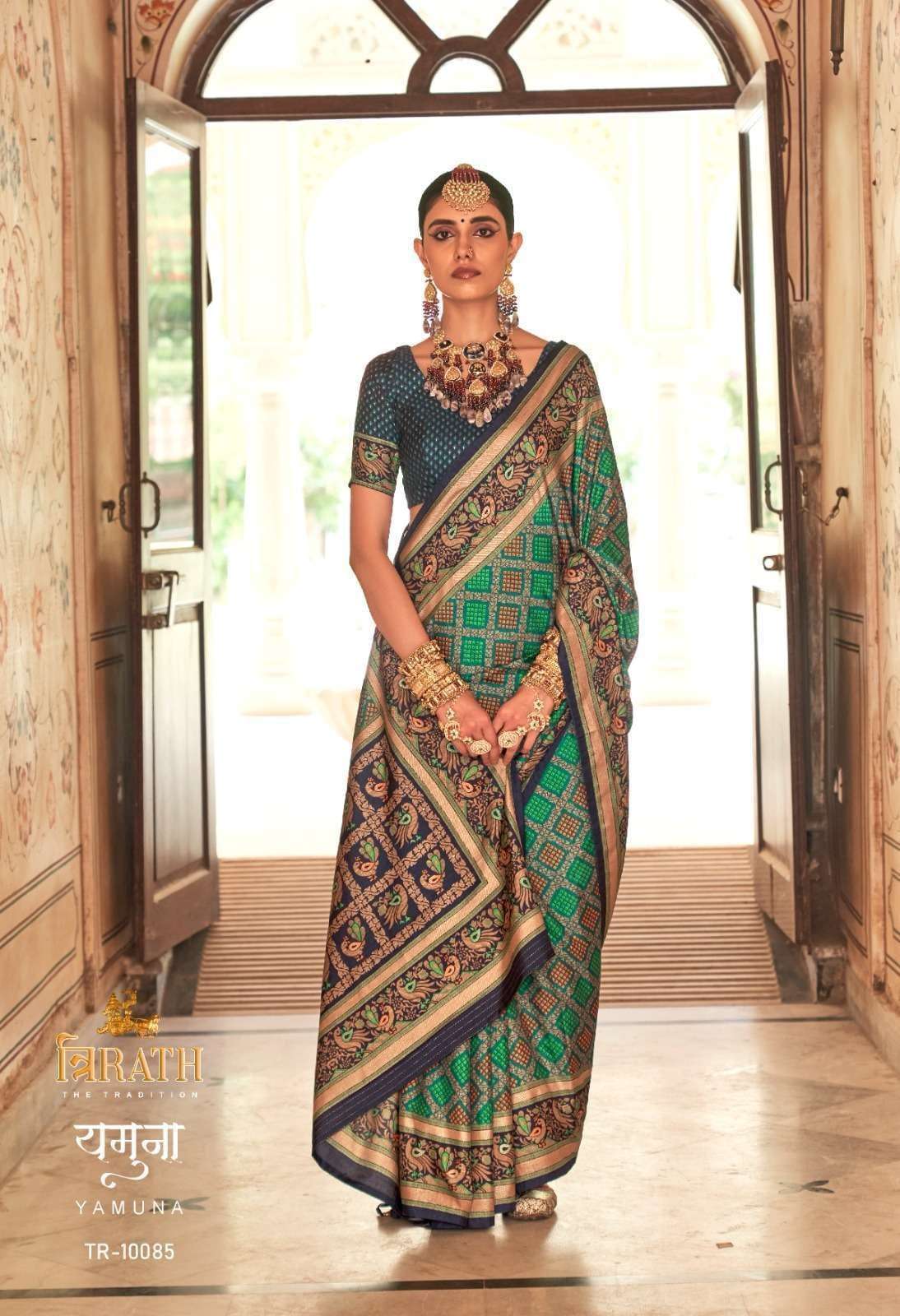 Trirath Yamuna Silk Printed Festive Patola Saree