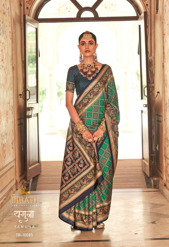 Trirath Yamuna Silk Printed Festive Patola Saree