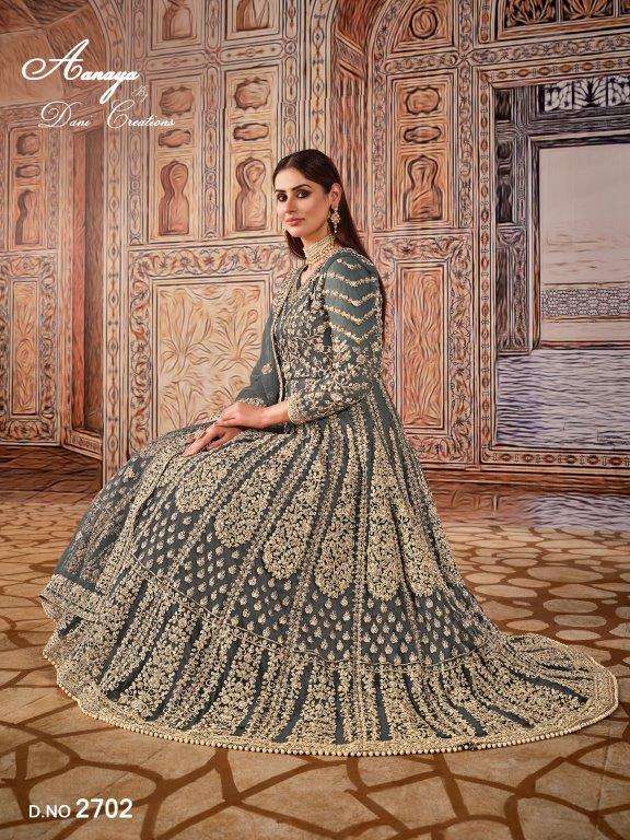 Twisha Aanaya Vol-127 Pure Net Sequins Semi Stitched Gown