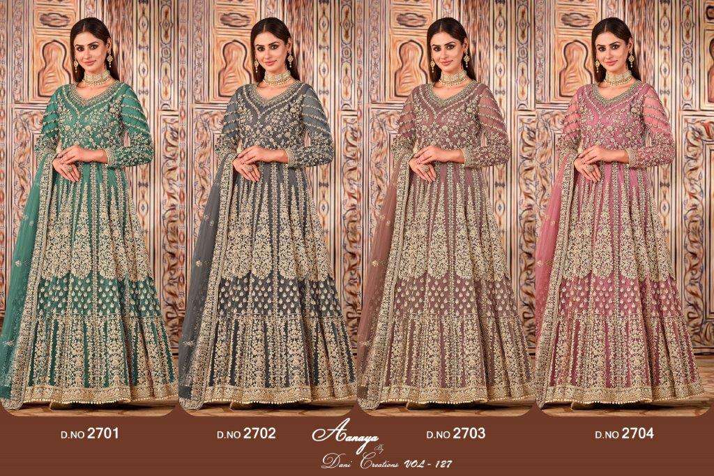 Twisha Aanaya Vol-127 Pure Net Sequins Semi Stitched Gown