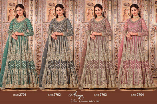Twisha Aanaya Vol-127 Pure Net Sequins Semi Stitched Gown