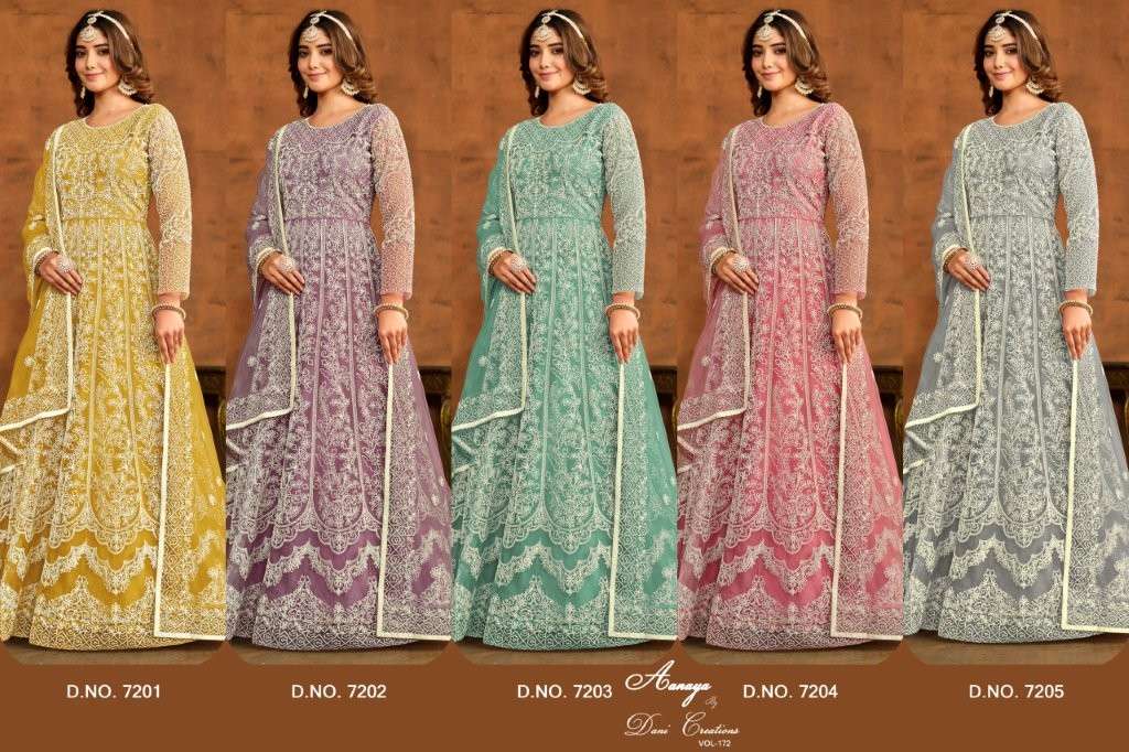 TWISHA AANAYA VOL - 172 Heavy Embroidery Net Dress Material - Amrah Wholesale